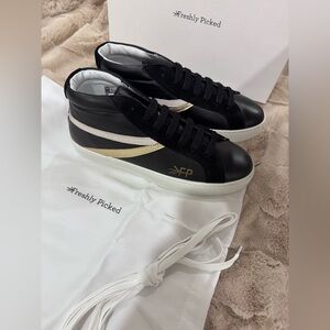 Rare/New in box-Freshly Picked Black and Gold High-Top Sneakers-8.5 in Women’s!